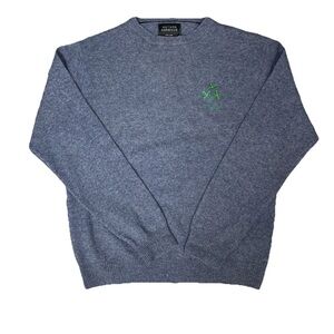 Hutson Harbour Crewneck Sweater Mens Size XL Knit Lambswool Ireland Embroidered